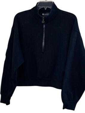 Victoria's Secret Black Half-Zip Turtleneck Pullover